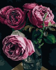 Numeromaalaus 40x50 cm. "Roses in a vase" hinta ja tiedot | Maalaa numeroiden mukaan | hobbyhall.fi