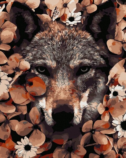 Numeromaalaus Oh Art! 40x50 cm "Wolf in the leaves"