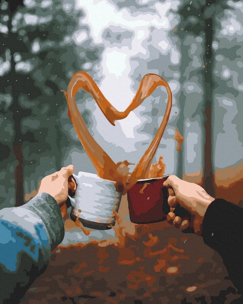 Numeromaalaus 40x50 cm. "Coffee in the Woods" hinta ja tiedot | Maalaa numeroiden mukaan | hobbyhall.fi