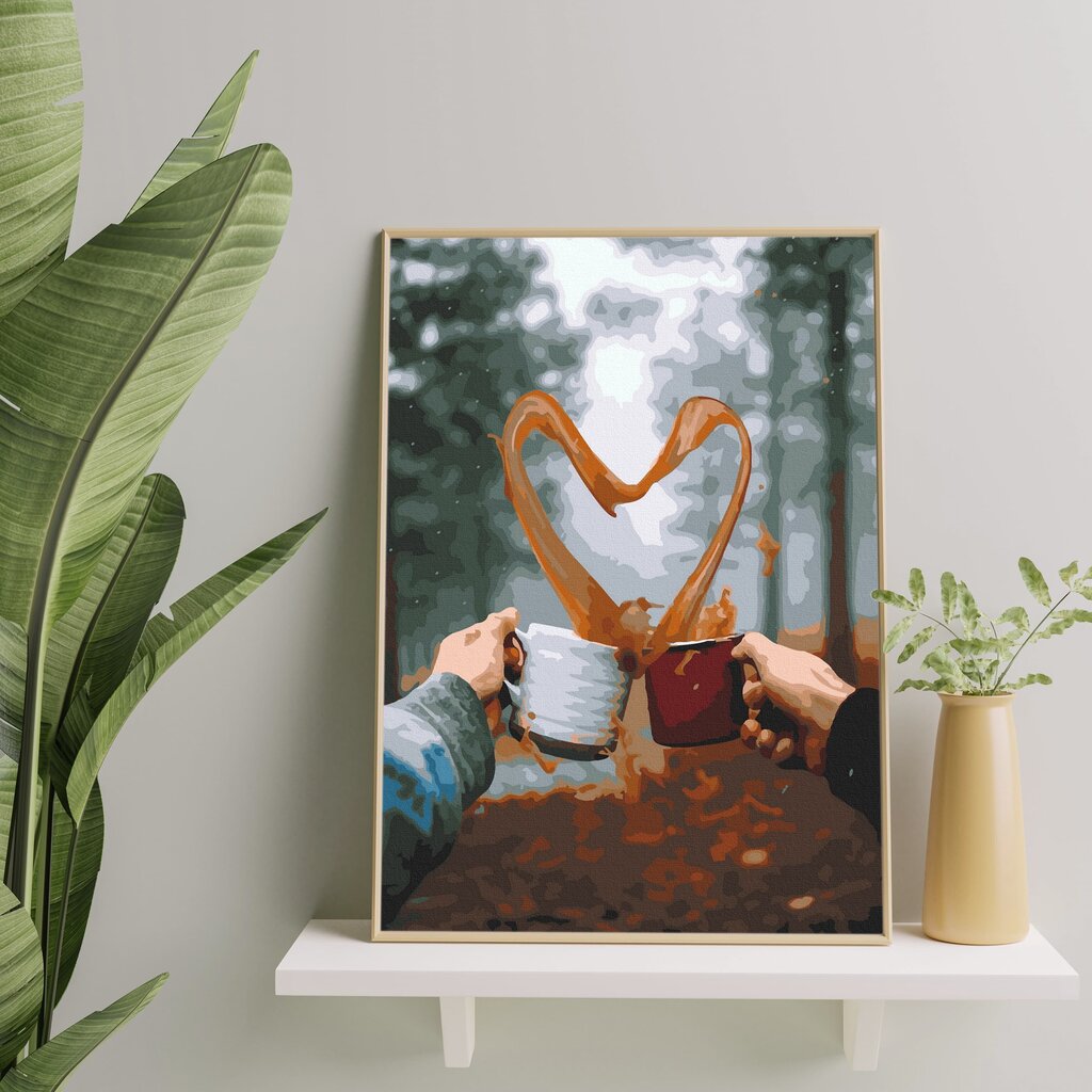 Numeromaalaus 40x50 cm. "Coffee in the Woods" hinta ja tiedot | Maalaa numeroiden mukaan | hobbyhall.fi