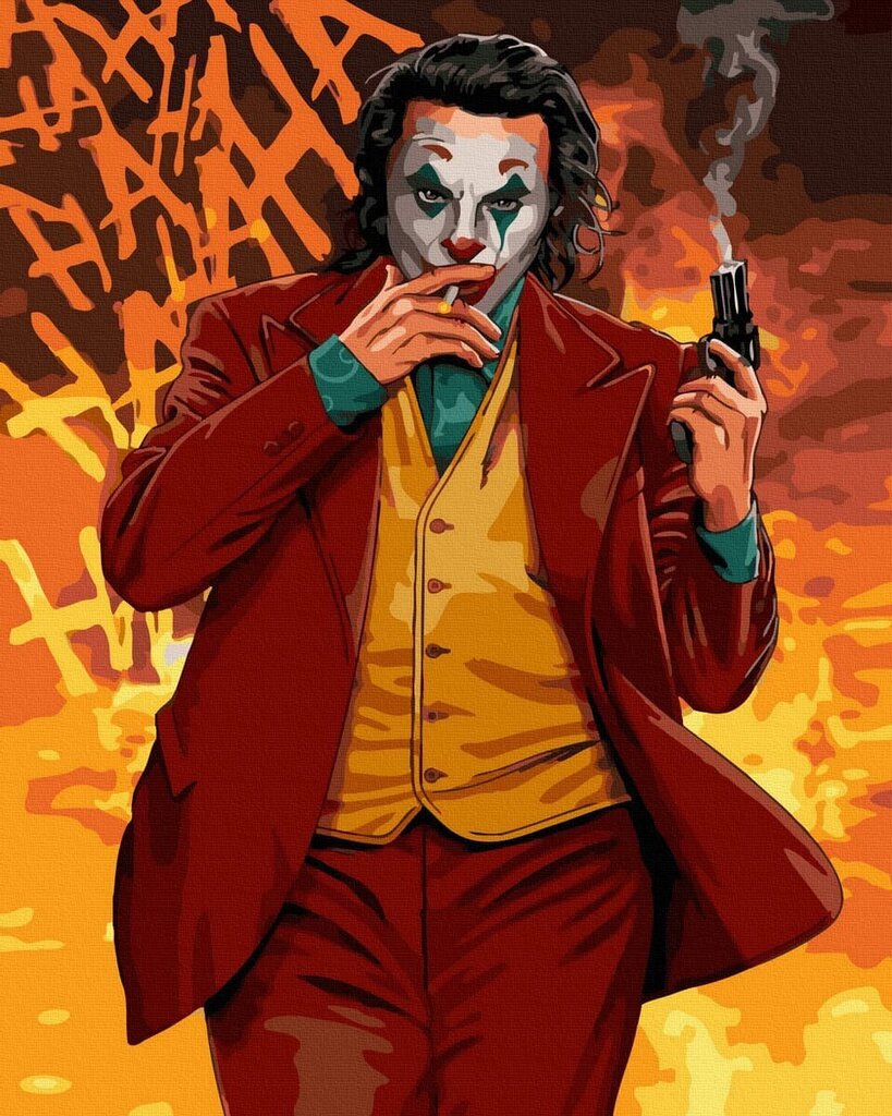 Numeromaalaus 40x50 cm. "The Joker is on Fire" hinta ja tiedot | Maalaa numeroiden mukaan | hobbyhall.fi