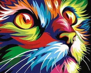 Numeromaalaus 40x50 cm. "Colorful cat" hinta ja tiedot | Maalaa numeroiden mukaan | hobbyhall.fi