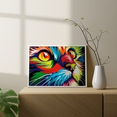 Numeromaalaus 40x50 cm. "Colorful cat" hinta ja tiedot | Maalaa numeroiden mukaan | hobbyhall.fi