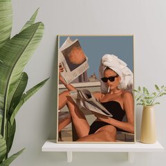 Numeromaalaus 40x50 cm. "Woman on the Beach" hinta ja tiedot | Maalaa numeroiden mukaan | hobbyhall.fi