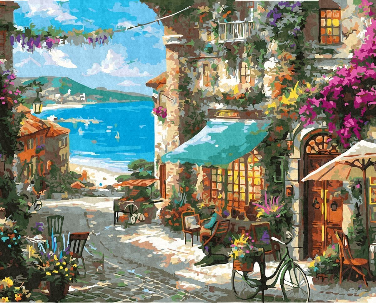 Numeromaalaus 40x50 cm. "Italian Cafes" hinta ja tiedot | Maalaa numeroiden mukaan | hobbyhall.fi