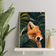Numeromaalaus 40x50 cm. "Fox in the leaves" hinta ja tiedot | Maalaa numeroiden mukaan | hobbyhall.fi