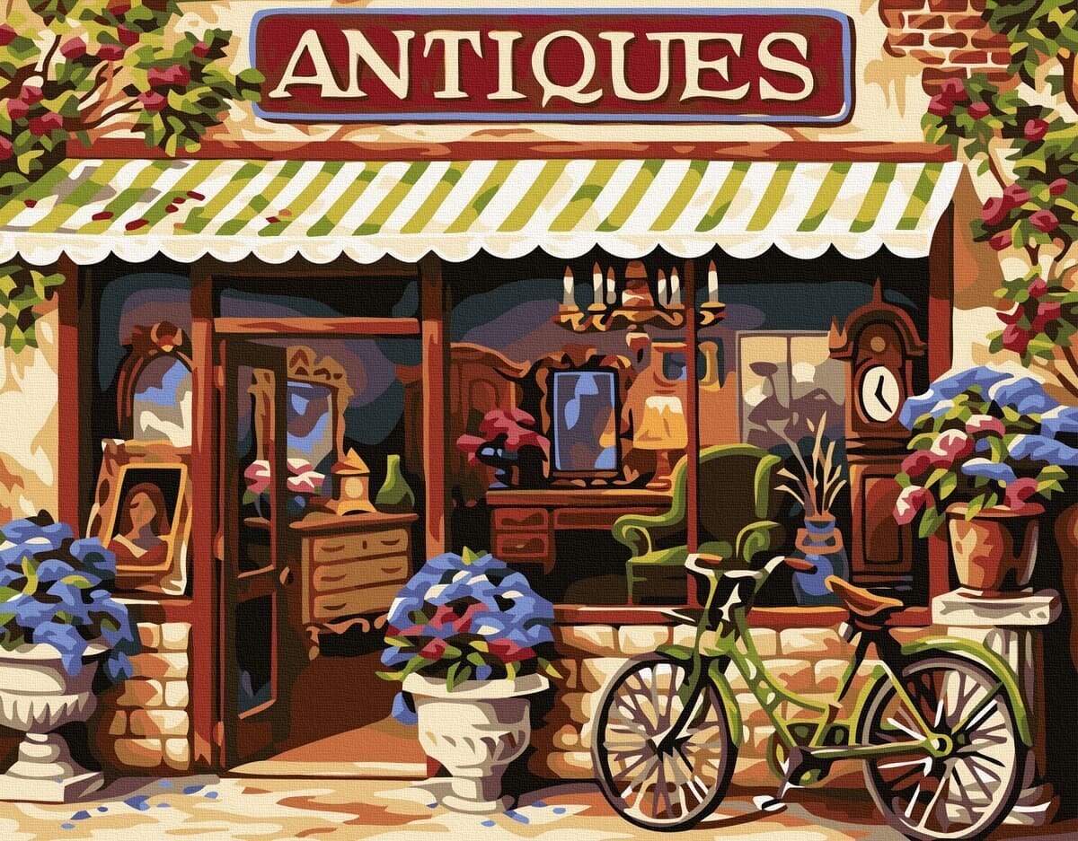 Numeromaalaus 40x50 cm. "Antique shop" hinta ja tiedot | Maalaa numeroiden mukaan | hobbyhall.fi