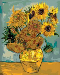 Numeromaalaus 40x50 cm. "Sunflowers in a vase" hinta ja tiedot | Maalaa numeroiden mukaan | hobbyhall.fi