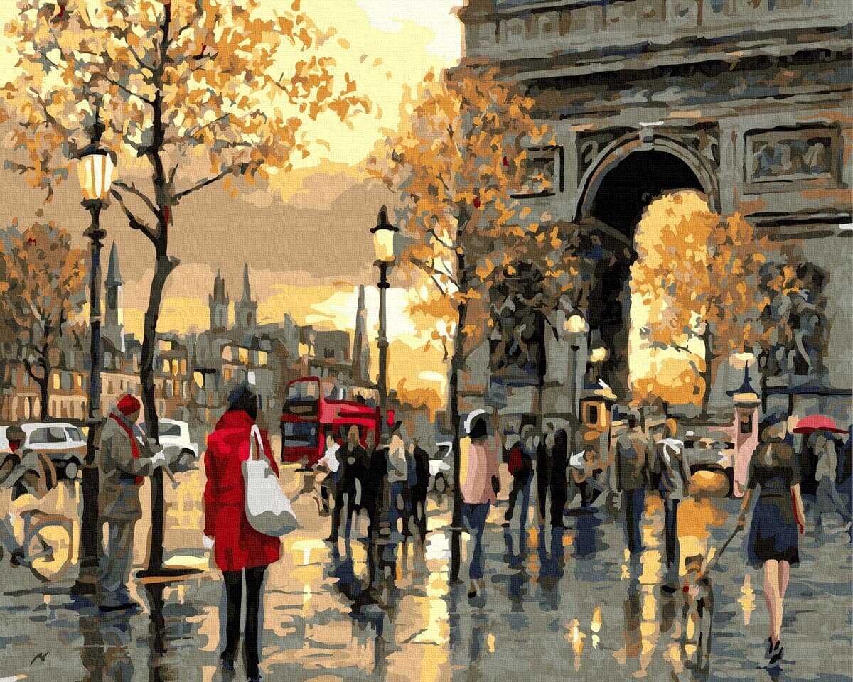 Numeromaalaus 40x50 cm. "Autumn in paris" hinta ja tiedot | Maalaa numeroiden mukaan | hobbyhall.fi