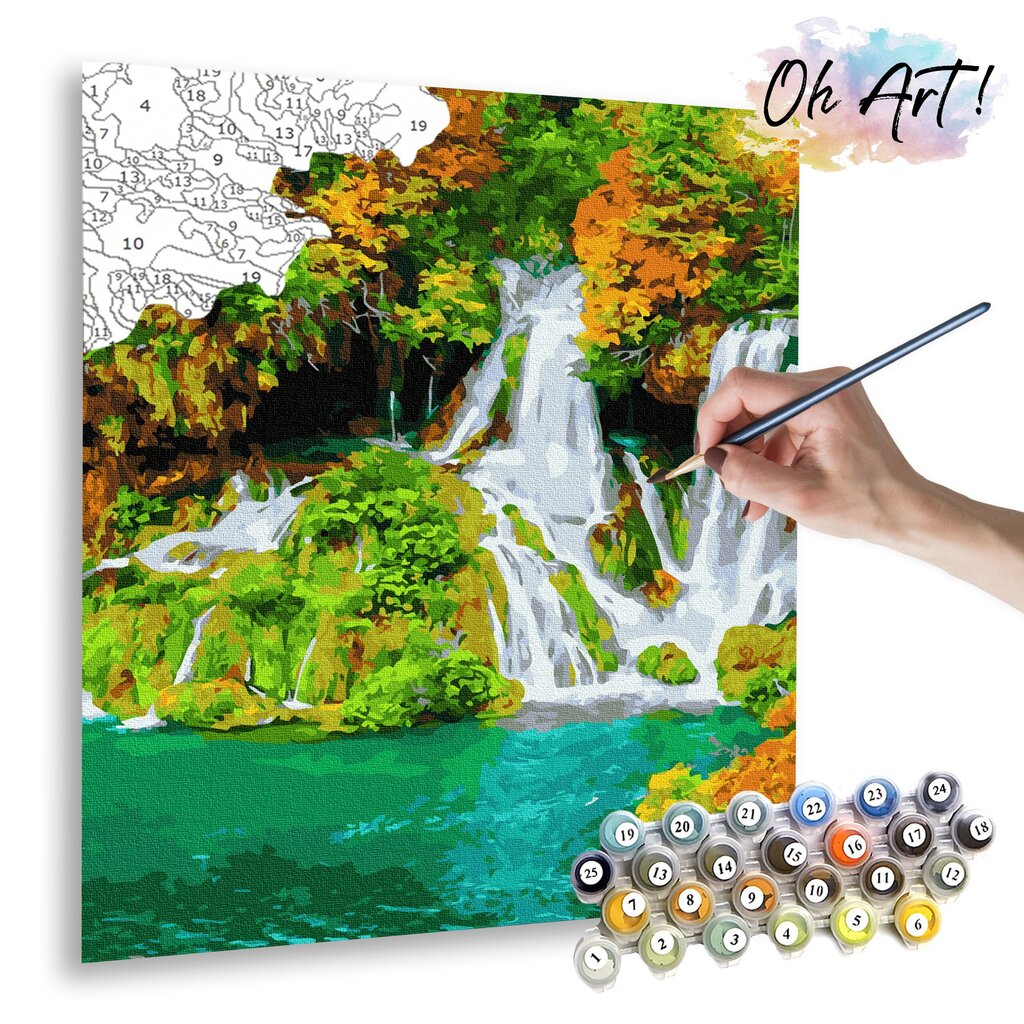 Numeromaalaus 40x50 cm. "Colorful waterfall" hinta ja tiedot | Maalaa numeroiden mukaan | hobbyhall.fi