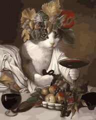 Numeromaalaus 40x50 cm. "Cat with wine" hinta ja tiedot | Maalaa numeroiden mukaan | hobbyhall.fi