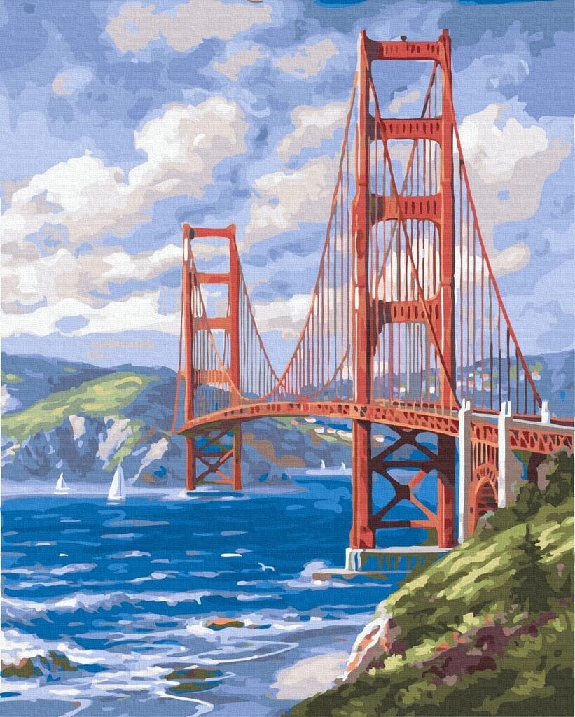 Numeromaalaus 40x50 cm. "A bridge in California" hinta ja tiedot | Maalaa numeroiden mukaan | hobbyhall.fi