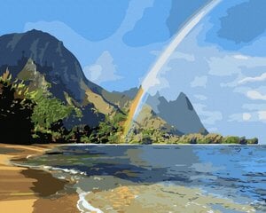 Numeromaalaus 40x50 cm. "Rainbow in the mountains" hinta ja tiedot | Maalaa numeroiden mukaan | hobbyhall.fi