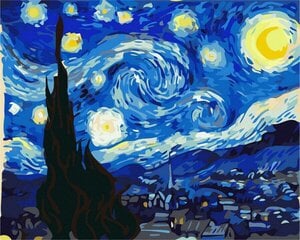 Numeromaalaus 40x50 cm. "Starry Night" hinta ja tiedot | Maalaa numeroiden mukaan | hobbyhall.fi