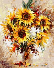 Numeromaalaus 40x50 cm. "Bouquet of sunflowers" hinta ja tiedot | Maalaa numeroiden mukaan | hobbyhall.fi