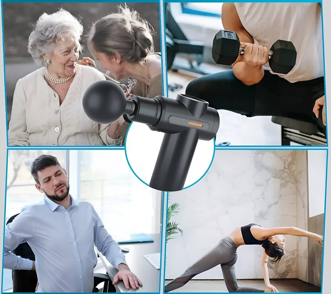 Lihashierontalaite 6 kärjellä, Massage gun LIVMAN BX-750-H hinta ja tiedot | Hierontalaitteet | hobbyhall.fi