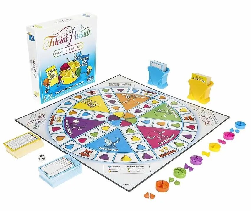 Hasbro Trivial Pursuit Family Edition - Lautapeli (englannin kieli) (E1921102) hinta ja tiedot | Lautapelit ja älypelit | hobbyhall.fi