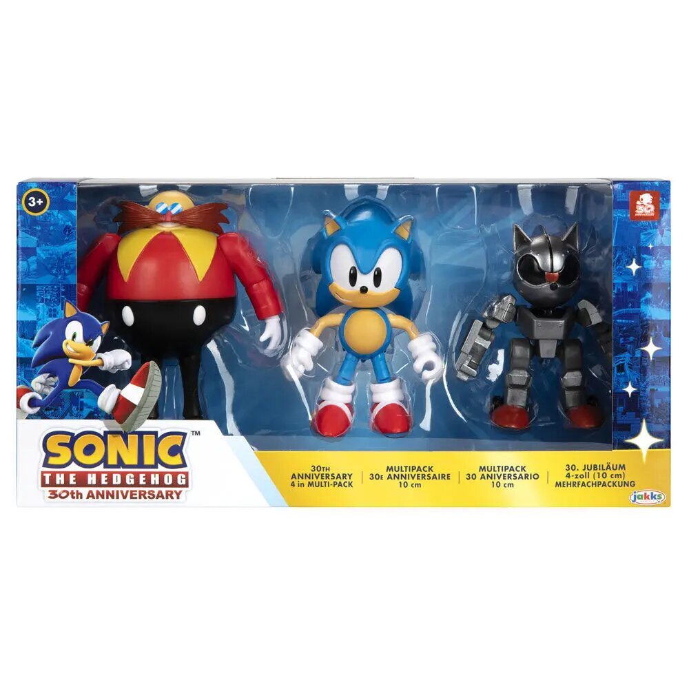 Sonic The Hedgehog 30th Anniversary Pack 3 hahmot 10cm hinta ja tiedot | Poikien lelut | hobbyhall.fi