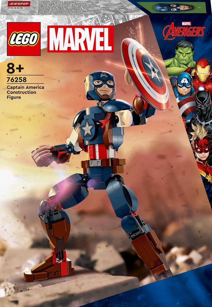 76258 LEGO® Marvel Kapteeni Amerikka -rakennettava hahmo hinta ja tiedot | LEGOT ja rakennuslelut | hobbyhall.fi