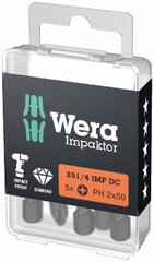 Wera 851/4 IMPACTOR ruuvitaltan kärjet PH 3 x 50mm, 5kpl hinta ja tiedot | Käsityökalut | hobbyhall.fi