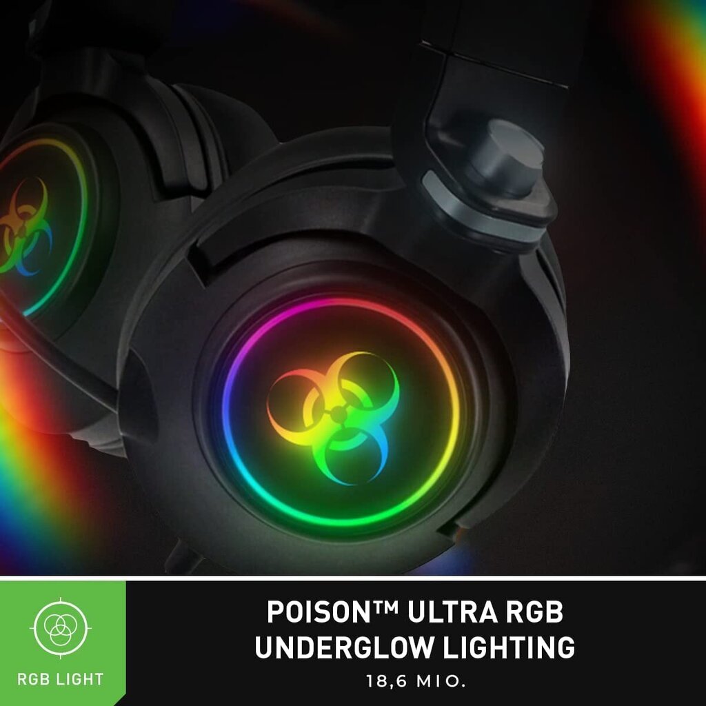 POISON SCORPION ULTIMATE RGB-kuulokkeet, aktiivinen kohinanvaimennus, tilaääni, musta hinta ja tiedot | Kuulokkeet | hobbyhall.fi