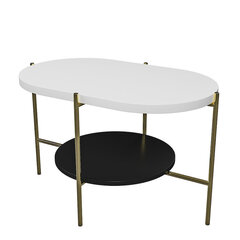 Sohvapöytä Dancan ARENA / kultainen jalusta + valkoinen ja musta pöytälevy hinta ja tiedot | Sohvapöydät | hobbyhall.fi
