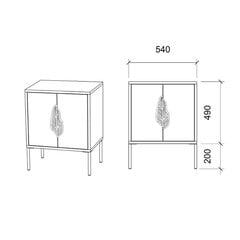 Yöpöytä Skandica MERLIN, 54 x 40 cm, kultaisilla lisävarusteilla, musta hinta ja tiedot | Skandica Makuuhuone | hobbyhall.fi