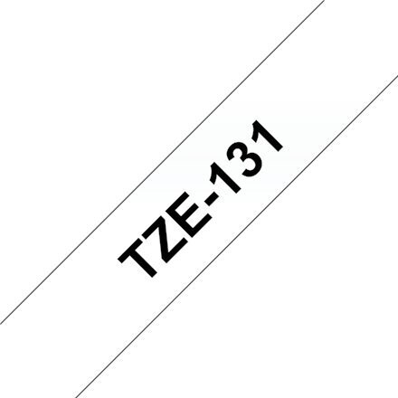 Ribbon Brother TZE-131 12mm musta teksti läpinäkyvä pohja hinta ja tiedot | Tulostustarvikkeet | hobbyhall.fi