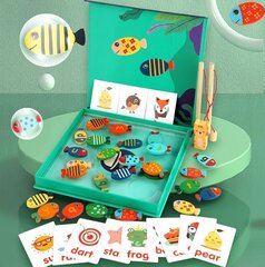 Montessori-kalastuspeli, 20 korttia piirroksineen, 2 onkivapaa hinta ja tiedot | Kehittävät lelut | hobbyhall.fi