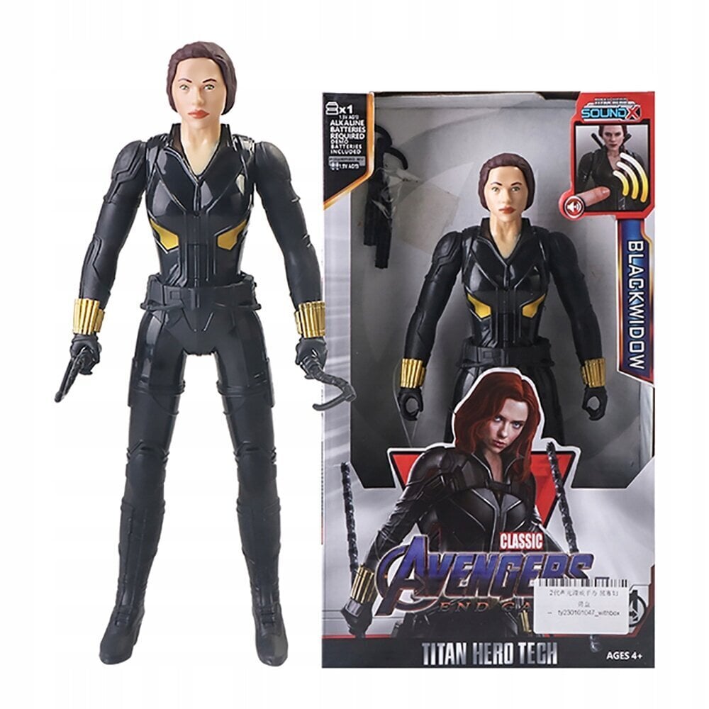 Avengers-hahmo äänillä - Musta Leski / Black Widow 28 cm hinta ja tiedot | Poikien lelut | hobbyhall.fi