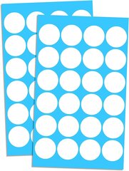 Värikkäät pyöreät pisteet tarroja, pyöreät etiketit - valkoiset, tarroja laatikoihin, huonekaluihin, kirjoihin. hinta ja tiedot | Sisustustarrat | hobbyhall.fi