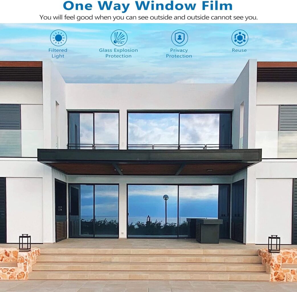 Heijastava ikkunakalvo - yksityisyys ja lämmön hallinta, ikkunakalvo yksityisyyden säilyttämiseen, läpinäkymätön, aurinkosuojakalvo, vinyylikalvo, UV-suojakalvo, 1 kpl (61 x 201 cm) hinta ja tiedot | Sisustustarrat | hobbyhall.fi
