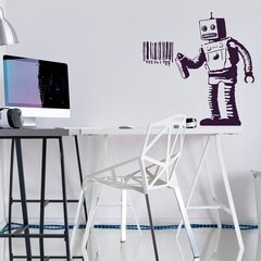 Vinyyli seinätarra robotti viivakoodilla - Graffititarrat - Sisustustarrat - Lastenhuoneen tarrat. hinta ja tiedot | Sisustustarrat | hobbyhall.fi