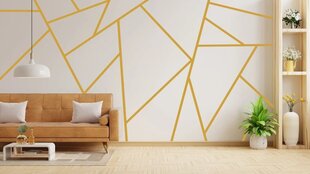 Kultaisten raidallisten seinätarrojen sarja - 18 kpl (3 x 200 cm) sisustuksen koristeluun. hinta ja tiedot | Sisustustarrat | hobbyhall.fi