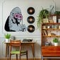 Vinyyli seinätarra Banksy-sarjakuvan tyyliin - Söpö gorilla naamiossa, sisustuselementti - 100 x 86 cm hinta ja tiedot | Sisustustarrat | hobbyhall.fi