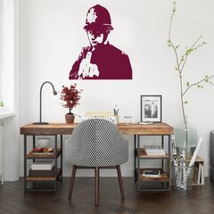 Banksyn Pinkki Vinyyli seinätarra - Poliisi keskisormi - Sisustus - 120 x 101 cm hinta ja tiedot | Sisustustarrat | hobbyhall.fi