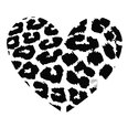 Vinyyli seinätarra mustalla sydämen muotoisella leopardikuviolla - sisustuselementti 100 x 83 cm