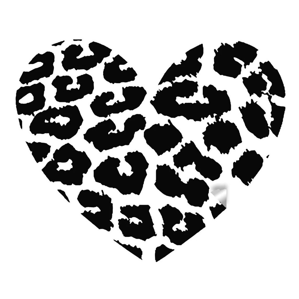 Vinyyli seinätarra mustalla sydämen muotoisella leopardikuviolla - sisustuselementti 100 x 83 cm hinta ja tiedot | Sisustustarrat | hobbyhall.fi