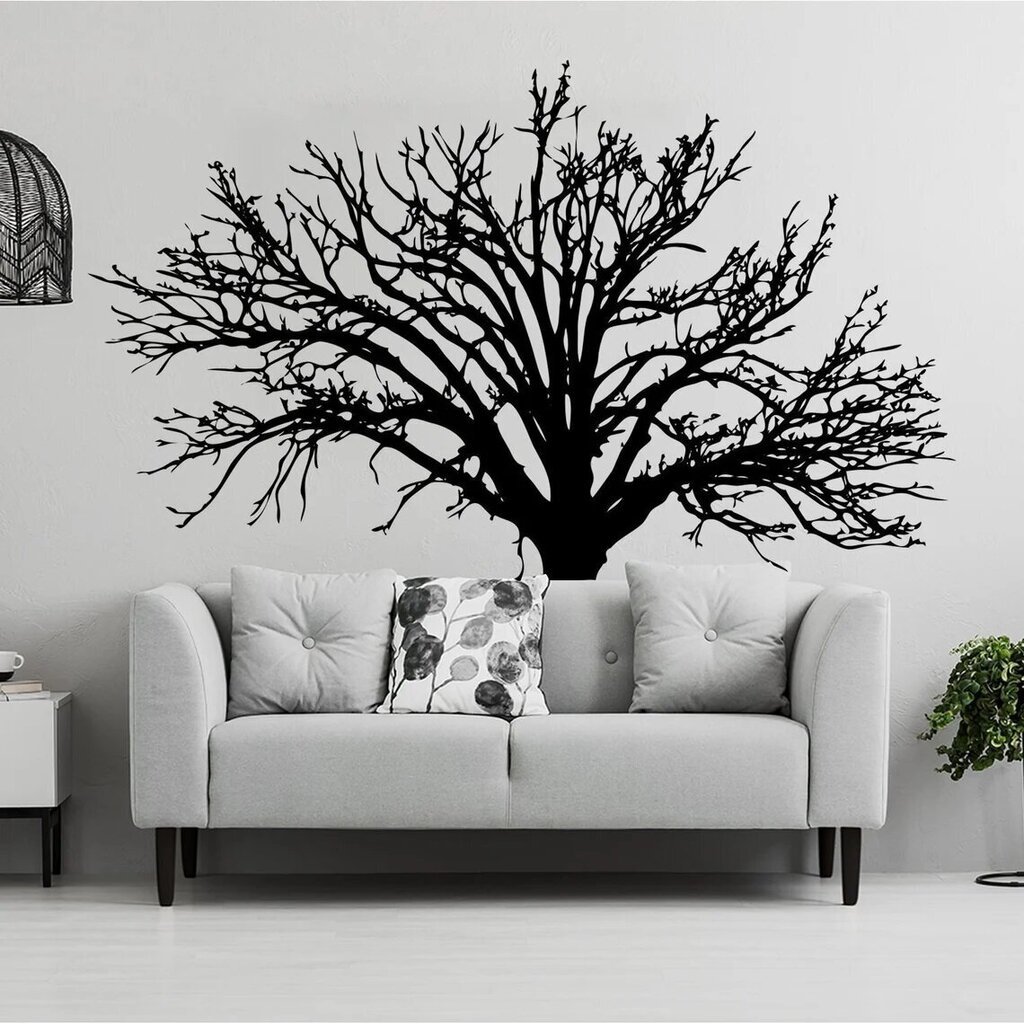 Musta seinätarra - Suuri kasvava puu - Kasvien sisustus - 160 x 116 cm hinta ja tiedot | Sisustustarrat | hobbyhall.fi