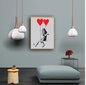Banksyn graffititaulu - tyttö sydänmuotoisilla ilmapalloilla - sisustustaulu - 120 x 81 cm hinta ja tiedot | Sisustustarrat | hobbyhall.fi