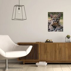 Eläinaiheinen seinäkangas pienellä leopardilla - sisustuselementti lastenhuoneeseen - 40 x 30 cm hinta ja tiedot | Taulut | hobbyhall.fi