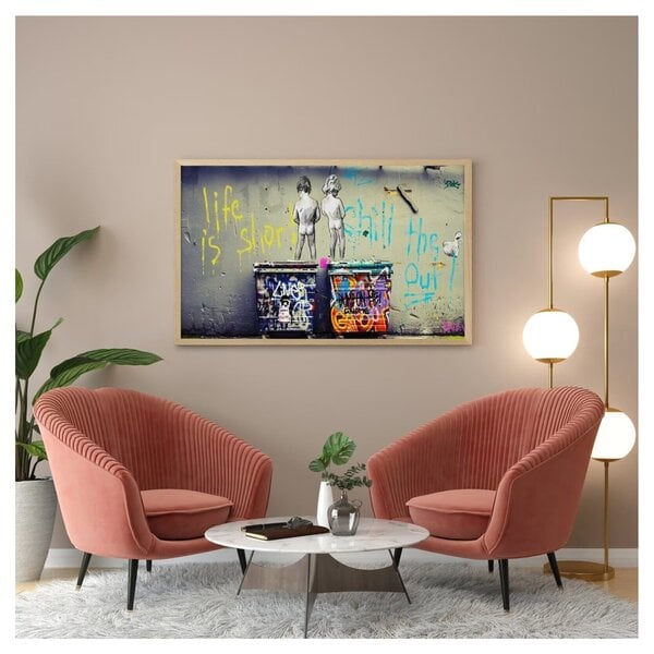 Banksy Life Seinätaidejuliste Graffitimaalauksilla - 120 x 86 cm - Sisustuskoriste - Taideteos - Moderni - Taide - Juliste - Graffiti - Street Art - Katutaide