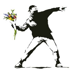 Vinyyli seinätarra, jossa mies heittää kukkia - koristetarra miehelle, joka heittää kukkakimpun - huoneen sisustus. hinta ja tiedot | Sisustustarrat | hobbyhall.fi