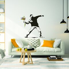 Vinyyli seinätarra, jossa mies heittää kukkia - koristetarra miehelle, joka heittää kukkakimpun - huoneen sisustus. hinta ja tiedot | Sisustustarrat | hobbyhall.fi