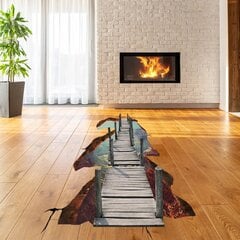Vinyyli lattiatarrat 3D-reikä lattialla roikkuvalla sillalla - sisustus - 140 x 114 cm hinta ja tiedot | Sisustustarrat | hobbyhall.fi