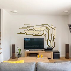 Vinyyli seinätarra kultaisella värillä - sisustus koriste olohuoneeseen tai makuuhuoneeseen - 200 x 200 cm hinta ja tiedot | Sisustustarrat | hobbyhall.fi