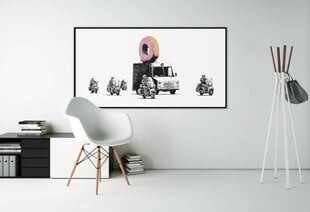 Banksyn seinäjuliste graffitilla - Donitsirekka sisustustauluksi - 120 x 83 cm hinta ja tiedot | Sisustustarrat | hobbyhall.fi