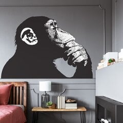 Mustavalkoinen Banksyn ajatteleva apina -seinätarra sisustukseen, koko 120 x 83 cm hinta ja tiedot | Sisustustarrat | hobbyhall.fi
