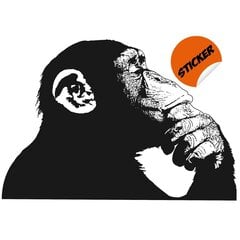 Mustavalkoinen Banksyn ajatteleva apina -seinätarra sisustukseen, koko 120 x 83 cm hinta ja tiedot | Sisustustarrat | hobbyhall.fi