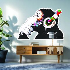 Banksyn vinyylitarra apinalla kuulokkeissa - sisustustarra 120 x 83 cm hinta ja tiedot | Sisustustarrat | hobbyhall.fi